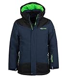 Trollkids Kinder Norefjell wasserabweisende winddichte Ski Jacke Winterjacke, Marineblau/Hellgrün,...