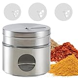 PARENCE.- Gewürzspender aus Edelstahl - Multifunktionsglas mit verschiedenen Löchern für Salz,...