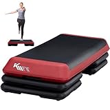 KM-Fit Fitness Stepper | Steppbrett Aerobic Stepper für zuhause | Step-Bench 3-fach...