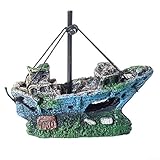 Aquarium-Kriegsschiff-Dekoration aus Kunstharz mit Belüftungslöchern und Material, entworfen, um...