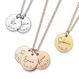 The Magical touch Personalisierte Kette mit Gravur – Namenskette Damen für Mama mit Kindernamen,...