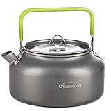 OVERMONT Tragbar Aluminium Camping Wasserkocher Kessel Teekanne Kaffeekanne für Outdoor Picknick...