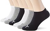 PUMA Unisex Sneakers Socken Sportsocken 6er Pack,Mehrfarbig (Schwarz/grau/Weiß),39/42
