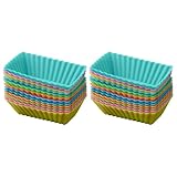 Uonlytech 24 Stück Teiliges Silikon Muffinförmchen Rechteckig Hitzebeständig bis...