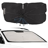 CompraFun Sonnenschutz Auto Frontscheibe Innen, 2025 Upgrade 360° Drehbar Schirmgriff, 145x80 cm...