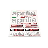 APRILIA Aufkleberset Racing 20x24cm – 10-teilig Stickerbogen kompatibel für SR50 Factory Roller...