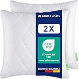 Polyester Kopfkissen (40x40 cm groß) - 2er Set Kissen für Bett und als Dekokissen - Mit...