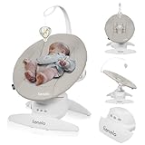 LIONELO Iris Elektrisch Babywippe 360o drehbar für Babys bis zu 9 kg Verstellbare Rückenlehne, 5...