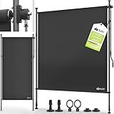 tillvex® Klemmmarkise Senkrechtmarkise 120x310cm Anthrazit mit Handkurbel ohne Bohren | Sichtschutz...