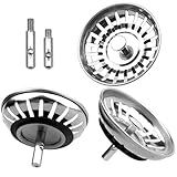 Universal Spüle Stöpsel 80 mm, Siebkörbchen Spülbecken Waschbeckenstöpsel, Abflussstopfen aus...