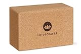 LOTUSCRAFTS Yogablock 100% Kork | Supra Grip beim Yoga & Dehnen | Yoga Block für Anfänger und...