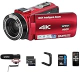 ORDRO 4K Videokamera 10X Optischer Zoom 120X Digital Zoom, WiFi UHD Camcorder/w Autofokus Vlogging...