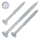 SCREW REBEL Spanplattenschrauben 4,5 x 70 mm - 200 Stück mit Teilgewinde und Cut-Spitze, Antrieb...