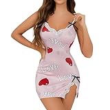 Zweiteiliger Pyjama-Set mit ärmellosem Oberteil und Shorts Valentinstags-Print für Damen Ehefrau...