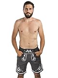 Herren Trachten Jogging Lederhose kurz - Jogginghose Sporthose Bestickt - Trachtenhose - Fitness...