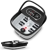 Snailax klappbares Fußbad mit Massage und Heizung, Fußsprudelbad mit 14 Heizstufen |...