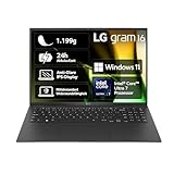 2024 LG Gram 16 Zoll Notebook - 1199g Intel Core Ultra7 Laptop (16GB RAM, 1TB Dual SSD, 24h...