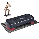 KM-Fit Fitness Stepper | Steppbrett Aerobic Stepper für zuhause | Step-Bench 2-fach...