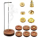 Luckwaii 8-in-1 Räucherstäbchenhalter mit Halterung, Handgefertigte Holz Basis Räuchermännchen...