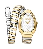 JUST CAVALLI Damen-Armbanduhr mit Schlangen-Quarzuhr, gold, Modern