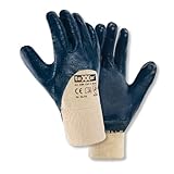 texxor 144 Stück Nitril-Handschuhe 2309, Strickbund, blau, 9/L, Karton, Nitrilhandschuhe,...