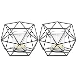 Teelichthalter Kerzenhalter Metall 2er Set Geometrisches Teelichtgläser Teelichter Tischdeko...
