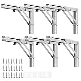 CHUIFAI 6 Stück 300mm Klappkonsole Schwerlast Edelstahl, Klappbare Regalhalterung Klappregal Wand,...