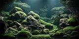 MIRRORANG 91x41cm Tropische Fische Tank Poster Hintergrund Flussbett & See Wasserpflanze Unterwasser...