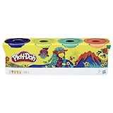 Play-Doh Wild 4er Set, 4 x 112g Dosen Modelliermasse in besonderen Farben, Bastel-Set ideal als...