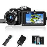 Aasonida Videokamera 2.7K Camcorder 36MP 16X Digitalzoom IR-Nachtsicht 3.0'' Berühren Sie den...