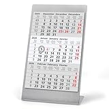 Truento 3-Monats-Tischkalender zum Aufstellen für 2 Jahre (2026 & 2027) inkl. Block und Magnet -...