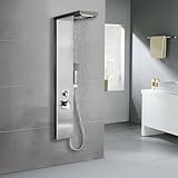 Probility Duschpaneel aus Edelstahl für den Eckeinbau 4 Funktionen mit Handbrause, Regenbrause, 2...