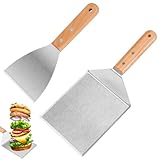 Grillspachtel Set aus Edelstahl, Grillwender Set mit Holzgriff, Grillbesteck BBQ Werkzeugset, Burger...