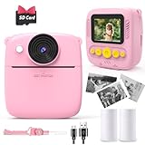 NUOTUN Sofortbildkamera Kinder, Kinder Kamera mit Fotos drucken, 2,0 Zoll HD Bildschirm, 8X Zoom,...