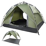 Yorbay 2 in 1 Pop Up Camping Zelte für 2-3 Personen, doppelwandig Wasserdicht UV-Schutz Kuppelzelte...