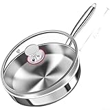 Flache Pfanne aus 316 Edelstahl mit Antihaftbeschichtung, verdickte fünfschichtige Konstruktion...