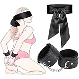 Handschellen Augenbinde für Sexspiele Bettfesseln SM Fetisch Sex Spielzeug, BDSM Augenmaske Fetich...