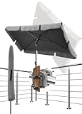 Menz Sonnenschirm Balkon - 3-IN-1 Sonnenschutz Balkon SET in Anthrazit - UPF 50+ Sonnenschirm...