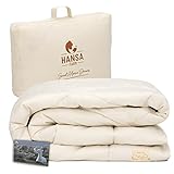 HANSA-FARM | Baby Alpaka Bio-Bettdecke 155 x 220 cm (Füllung 1.700g) - extra warm ideal für den...