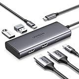 UGREEN Revodok 206 USB C Hub 2 HDMI USB C Docking Station Dual HDMI, USB C/USB A 3.0 Ports, PD 100W...