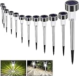 Solarleuchte Solar Gartenleuchte LED Wegleuchte Solarlampe 12 Stück Energiesparend IP65 Wasserdicht...