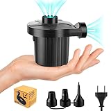 Elektrische Luftpumpe, Luftpumpe für luftmatratze, 2 in 1 Luftmatratze Pumpe mit 3 Luftdüsen für...