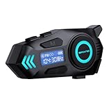 Motorrad Bluetooth Headset mit LCD-Bildschirm, Bluetooth 5.4 Helm-Lautsprecher, IPX8 Wasserdicht...