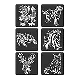 Schablonen mit Zoos-Thema, ausgehöhlt, Malschablonen, Tagebuch, Bastelschablone für Scrapbooking,...