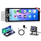 2G+64G Wireless Carplay Android Autoradio 1 Din mit Wireless Android Auto GPS Navi WiFi 6.86 Zoll...