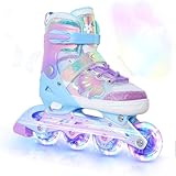 Nattork Kinder Inliner für Mädchen, 4 Größen Verstellbare Inline Skates, Schmetterling Inline...