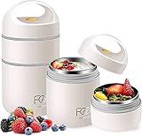 Royouzi Müslibecher to go, Joghurtbecher to go 680ml Doppelschicht Auslaufsicherer Lunchbox -...