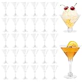 Mispudin Martini Gläser Plastik Wiederverwendbar, 30er Set, 150ml Klassische Martinigläser,...
