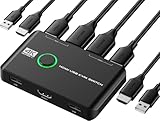 Rybozen KVM Switch, 4K 60Hz HDMI KVM Switch 2PC 1 Monitor, 2 Port Box USB HDMI Switches für 2...