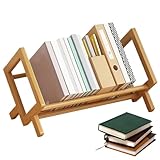 Bücherregal: Kompakter geneigter Buchständer, mehrstufiges Roman-Lehrbuch, kleiner Platz-Organizer...